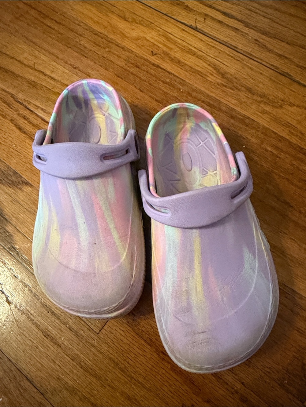 Kids Lavender Tie-Dye Foam Clog Slip-Ons - Size 9/10